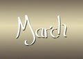 Month of March lettering on textured background