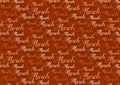 Month of March text pattern wallpaper