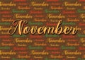 Month of November text pattern wallpaper