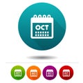 Month October icon. Calendar symbol sign. Web Button.