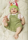 5 month old baby boy with funny hat. Royalty Free Stock Photo