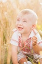 9 month old infant baby portrait Royalty Free Stock Photo