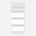 3-month quarterly vertical wall calendar for any year, vector mock-up