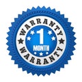 1 Month Warranty Badge Isolated