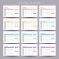 12 month year plan week and day calendar template