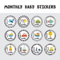 Monthly baby stickers for little boys.