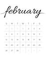 Monthly Calendar February 2017