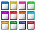 Monthly Calendar Icons Set Royalty Free Stock Photo
