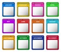 Monthly Calendar Icons Set Royalty Free Stock Photo
