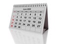 Monthly calendar - June 2020 isolated on white