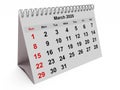 Monthly calendar - March 2020