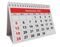 Monthly calendar - month September 2021