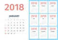 Monthly calendar sheets for the calendar for 2018