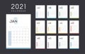 2021 monthly calendar