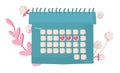 Monthly days for a girl, a calendar of the menstrual cycle. Calendar of the female period, checking ovulation. The