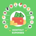 Monthly expenses concepts. Idea of budget planning Royalty Free Stock Photo