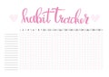 Monthly planner habit tracker blank template Royalty Free Stock Photo
