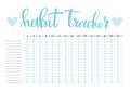Monthly planner habit tracker blank template Royalty Free Stock Photo