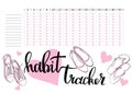 Monthly planner habit tracker blank template