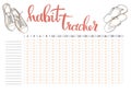 Monthly planner habit tracker blank template Royalty Free Stock Photo