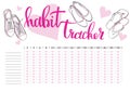 Monthly planner habit tracker blank template Royalty Free Stock Photo