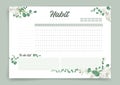 Monthly planner habit tracker blank template Royalty Free Stock Photo