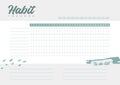 Monthly planner habit tracker blank template Royalty Free Stock Photo