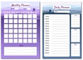 Monthly, Daily Planner template vector. Minimal landscape with couple background, To Do list, goals, notes. Business Royalty Free Stock Photo