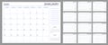 Monthly planner template. Year calendar notes grid, 2020 planners sheets and yearly scheduling calendars vector set