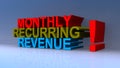 Monthly recurring revenue on blue