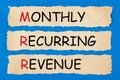 Monthly Recurring RevenueMRR Royalty Free Stock Photo