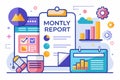 Monthly report business data concept highlighting the importance of organized analytics and visual representations for informed Royalty Free Stock Photo