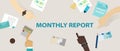 monthly report reviewing performance company office analysis progress data disclosing information profit finance growth