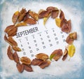 Monthly September 2019 calendar Royalty Free Stock Photo