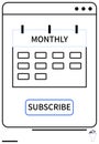 Monthly Subscription Window Highlighting Calendar and Call-to-Action Button Royalty Free Stock Photo
