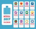 Monthly wall calendar for year 2017