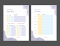Monthly and weekly finance planner purple