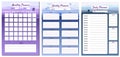 Monthly, Weekly, Daily Planner template vector. Minimal landscape with couple background, To Do list, goals, notes Royalty Free Stock Photo