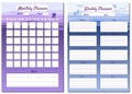 Monthly, Weekly, Planner template vector. Minimal landscape with couple background, To Do list, goals, notes. Business Royalty Free Stock Photo