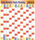 Daily Monthly Yearly 2015 Calendar Planning Chart