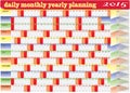 Daily Monthly Yearly 2015 Calendar Planning Chart