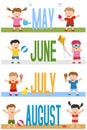 Months Banners with Kids [2] Royalty Free Stock Photo