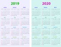 12 months Calendar Design 2019-2020