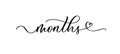 Months continuous line cursive text. Lettering script vector illustration for year calendar, poster, card, banner Royalty Free Stock Photo