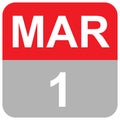 MAR 1 - MONTHS DAILY DATE Royalty Free Stock Photo