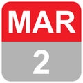 MAR 2 - MONTHS DAILY DATE Royalty Free Stock Photo