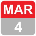 MAR 4 - MONTHS DAILY DATE Royalty Free Stock Photo