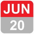 JUNE 20 MONTHS DAILY DATE Royalty Free Stock Photo