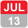 JUL 13 - MONTHS DAILY DATE Royalty Free Stock Photo