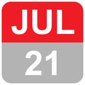 July 21 - MONTHS DAILY DATE Royalty Free Stock Photo
